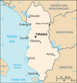 Map: ALBANIA