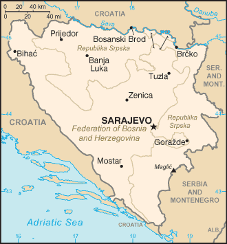 Map: BOSNIA AND HERZEGOVINA