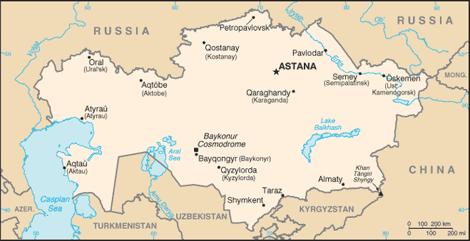 Map: KAZAKHSTAN