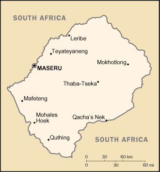 Map: LESOTHO