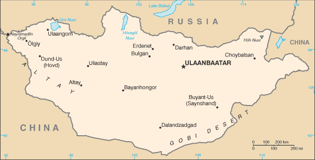 Map: MONGOLIA