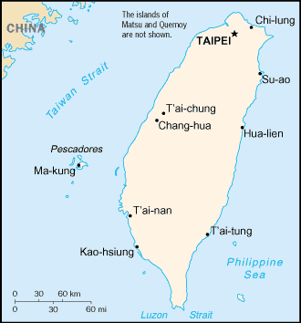 Map: TAIWAN, PROVINCE OF CHINA