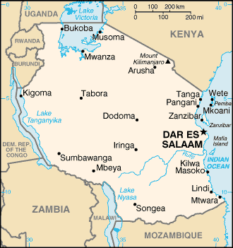 Map: TANZANIA, UNITED REPUBLIC OF