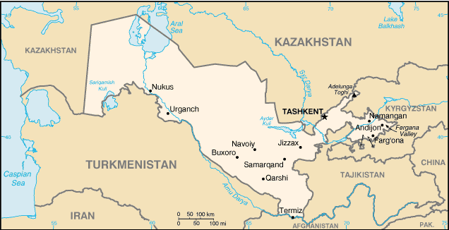 Map: UZBEKISTAN