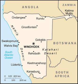 Map: NAMIBIA