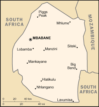 Map: SWAZILAND