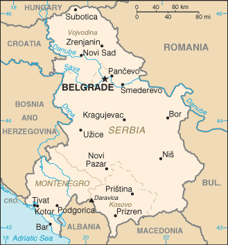 Map: SERBIA AND MONTENEGRO